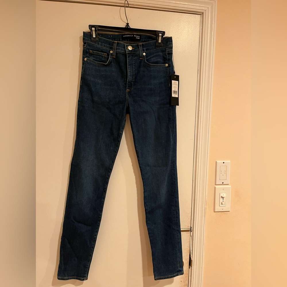 Veronica Beard Kate High Rise Skinny Size 28 Mineral Blue